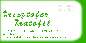 krisztofer kratofil business card